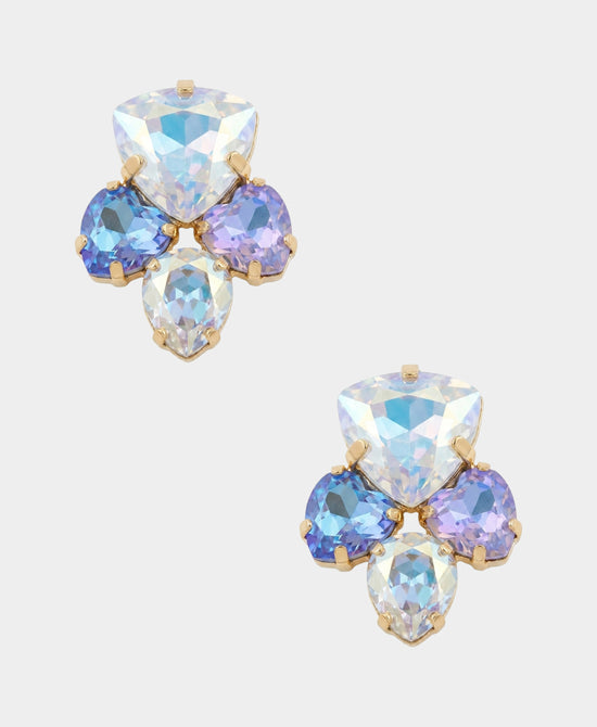 
Stone Clip On Earrings in BLUE view 2