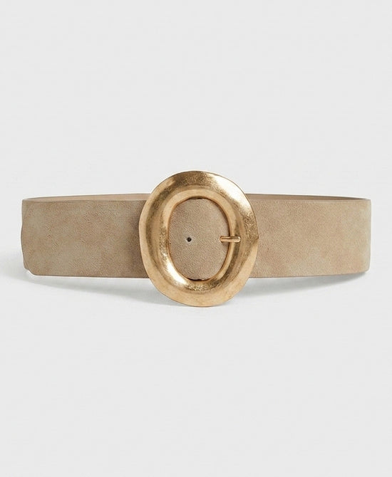
Stretch Belt w/ Gold Buckle in TAUPE view 2