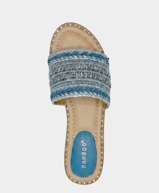 
Woven Studded Sandal w/ Crystals in BLUE view 2