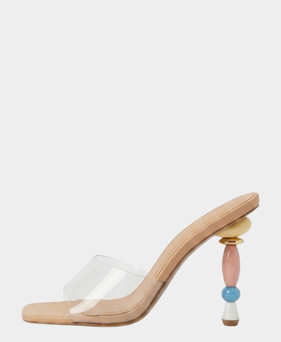 
Beaded Heeled Sandal in CLEAR view 2