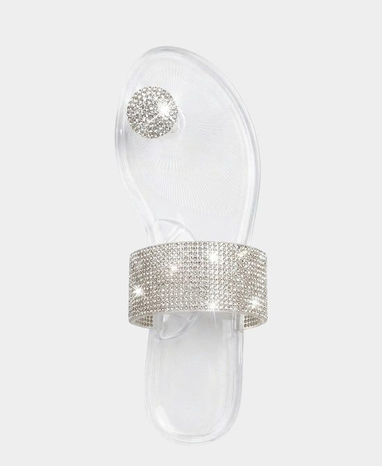
Jelly Toe Ring Sandal w/ Crystals in CLEAR view 2