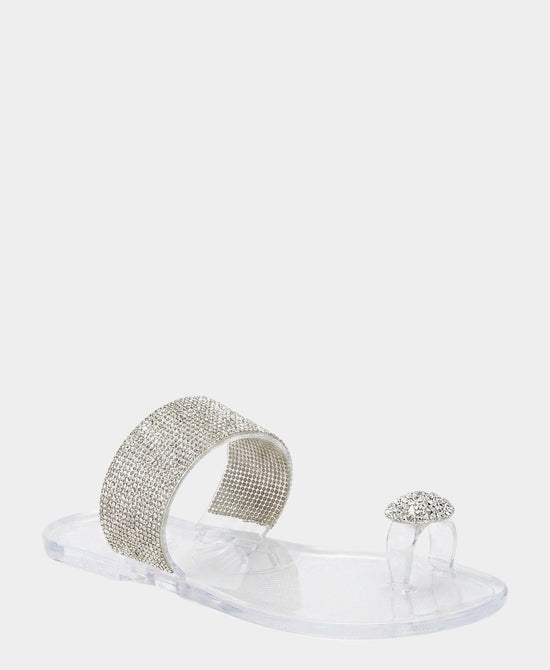 
Jelly Toe Ring Sandal w/ Crystals in CLEAR view 1