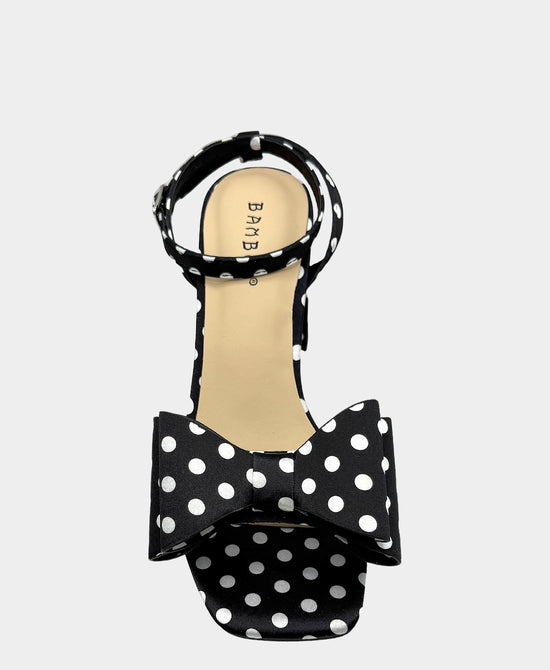 Polka Dot Heeled Sandal w/ Bow view 2