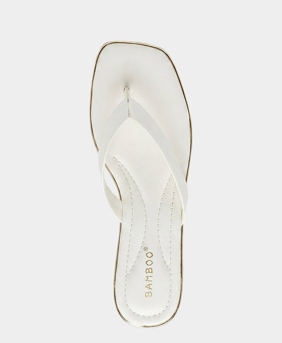 
Flip Flop w/ Gold Trim in WHITE view 2