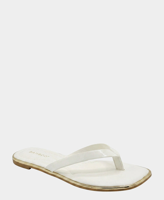
Flip Flop w/ Gold Trim in WHITE view 1