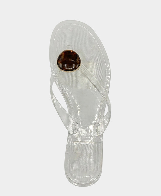 
Jelly Thong Sandal w/ Stone in CLEAR view 2