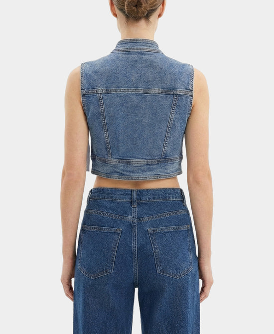 Crop Denim Vest view 2