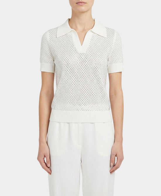 Knit Top w/ Rhinestones & Holes view 1