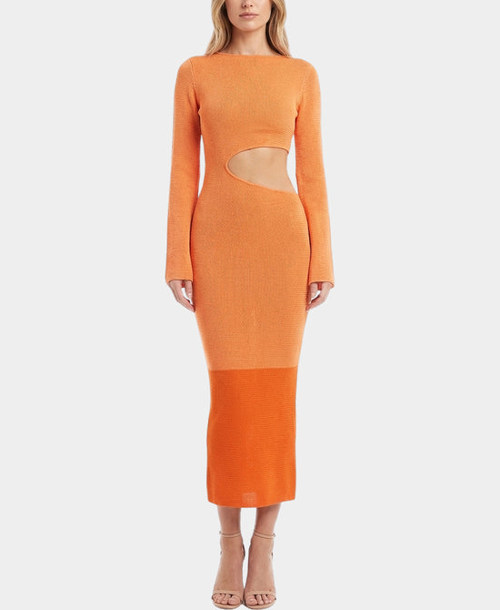 Two Tone Maxi Dress w/ Cut-Out view 1