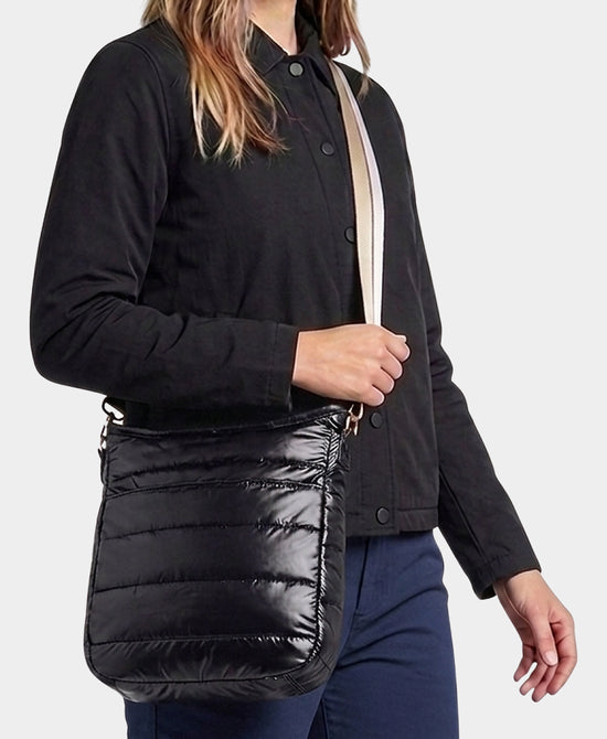 
Nylon Quilted Puffer Crossbody Bag in BLACK view 2