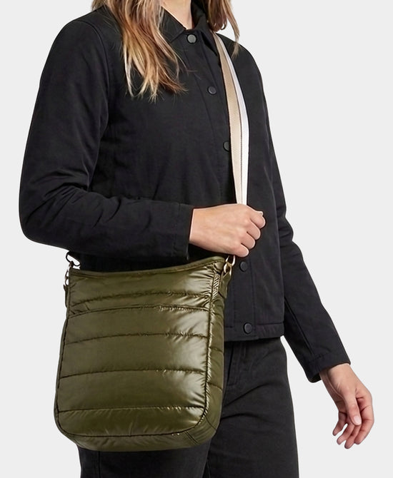 
Nylon Quilted Puffer Crossbody Bag in OLIVE view 2