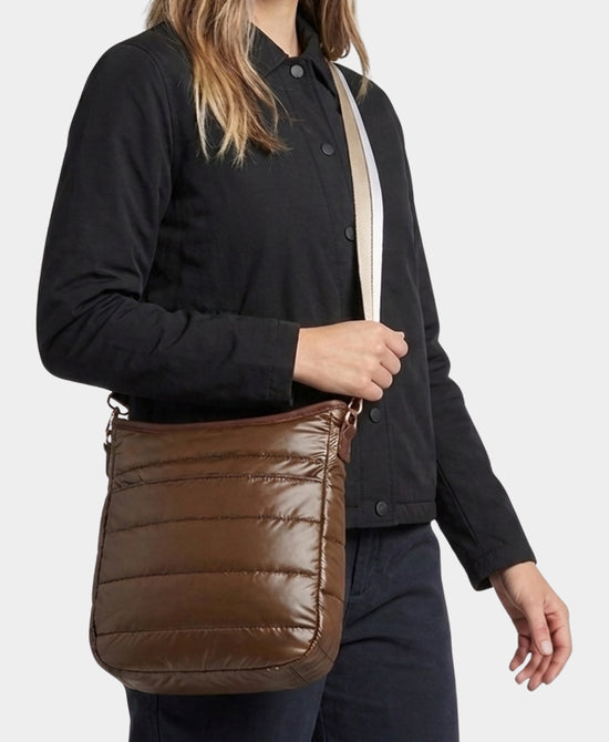 
Nylon Quilted Puffer Crossbody Bag in BROWN view 2