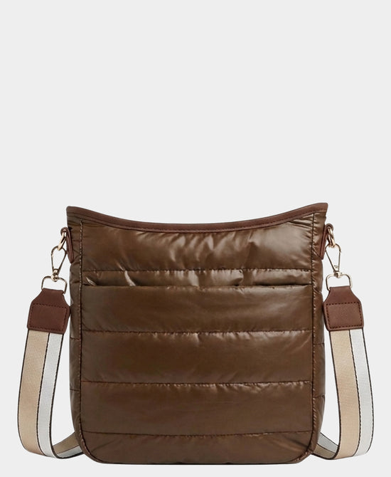 
Nylon Quilted Puffer Crossbody Bag in BROWN view 1