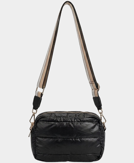 
Nylon Quilted Puffer Camera Bag in BLACK view 1