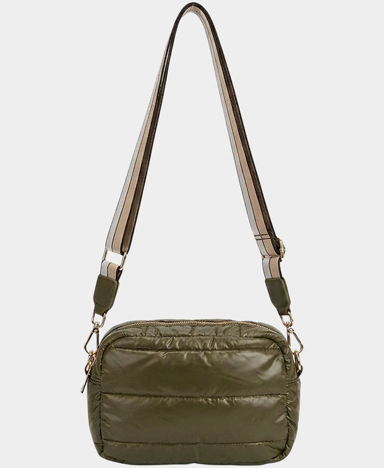 
Nylon Quilted Puffer Camera Bag in OLIVE view 1