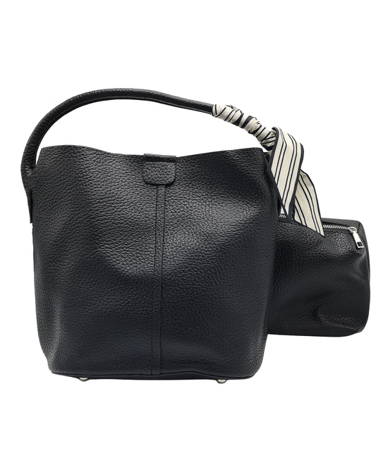 2in1 Faux Leather Handbag w/ Twilly view 