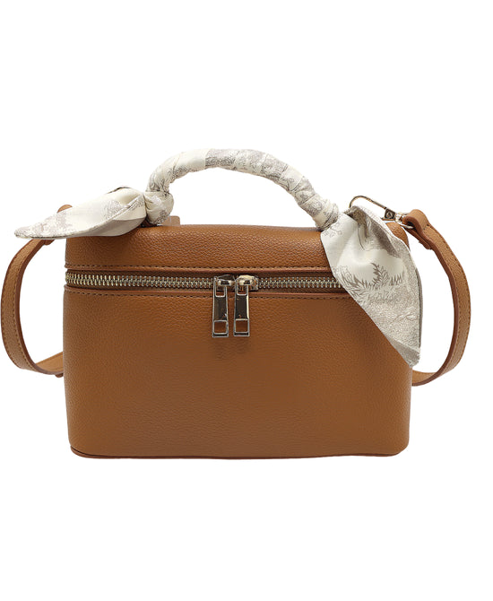 Faux Leather Handbag w/ Twilly view 