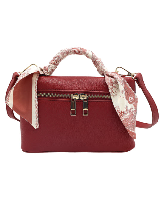 Faux Leather Handbag w/ Twilly view 