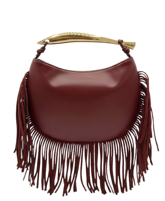 Faux Leather Fringe Handbag view 
