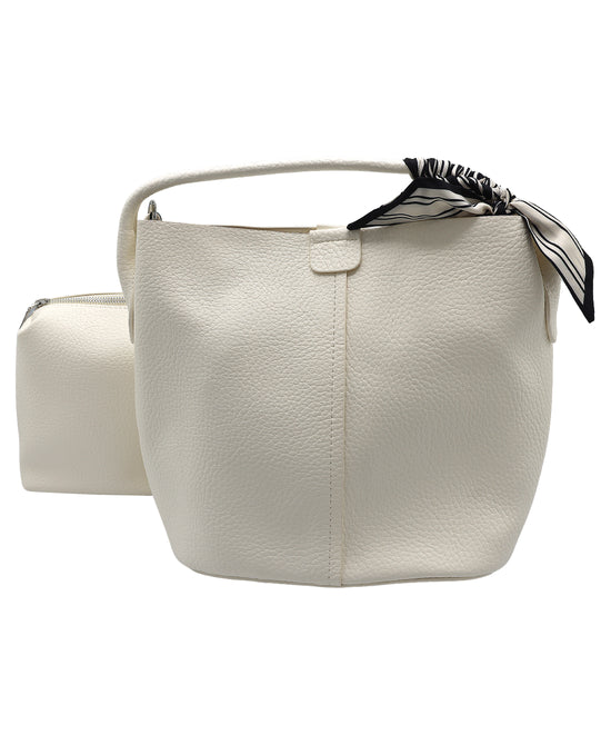 2in1 Faux Leather Handbag w/ Twilly view 