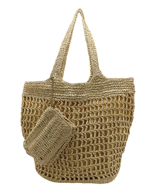 Straw Tote Bag w/ Coin Purse view 