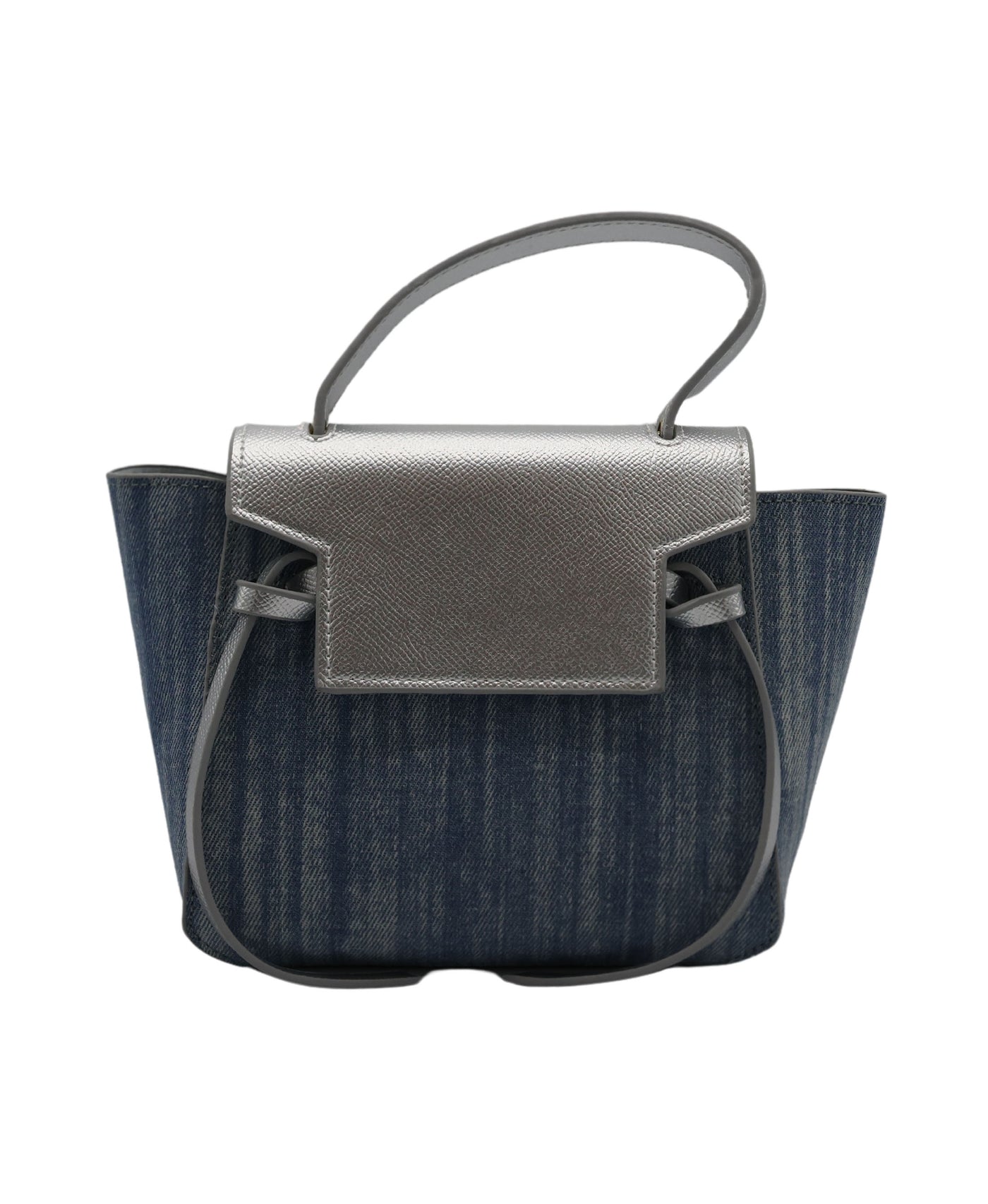 Small Denim & Metallic Tote Bag view 1