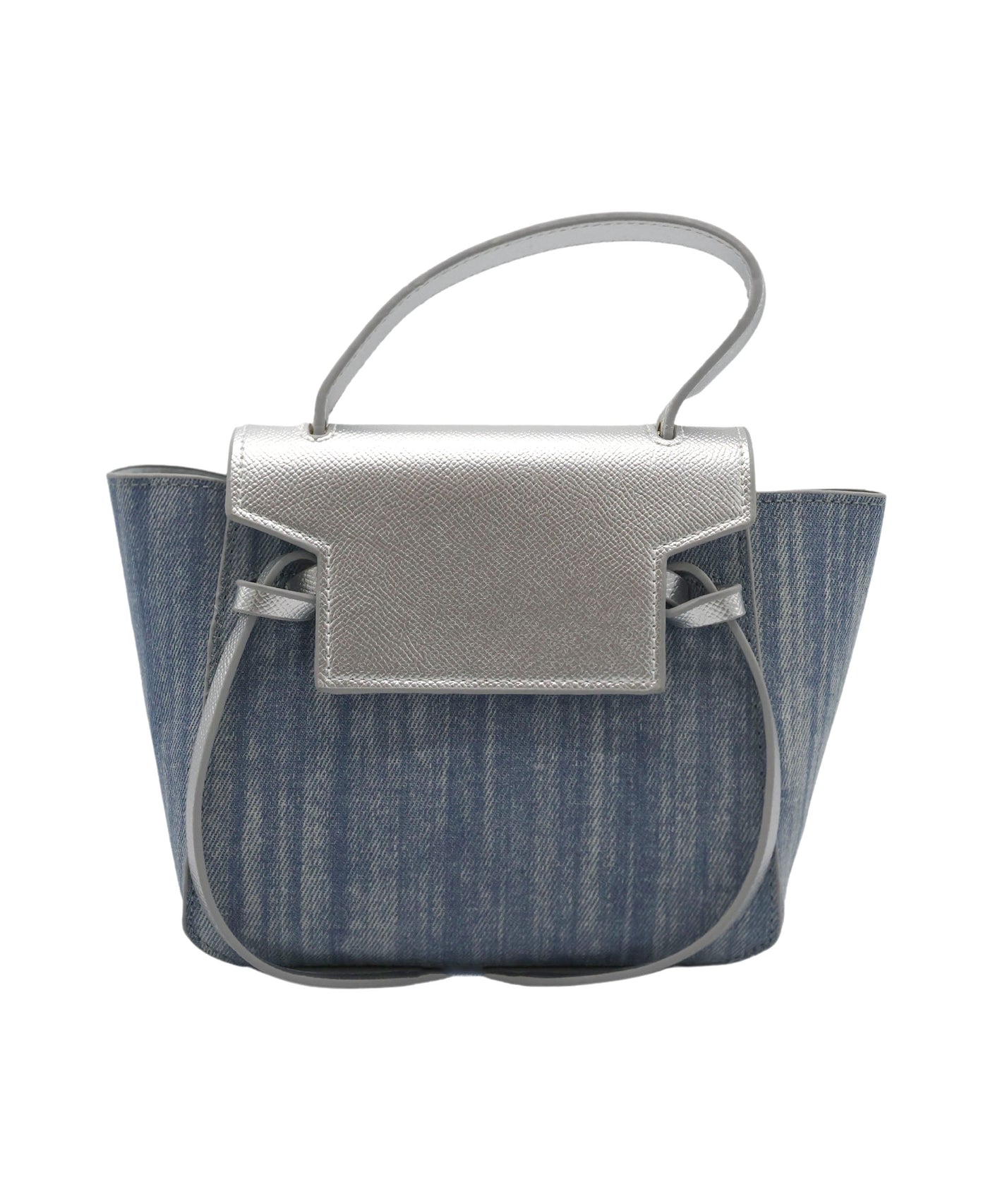 Small Denim & Metallic Tote Bag view 1