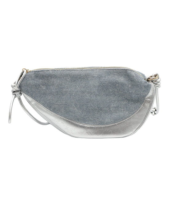 Faux Leather Metallic & Denim Crossbody Bag view 