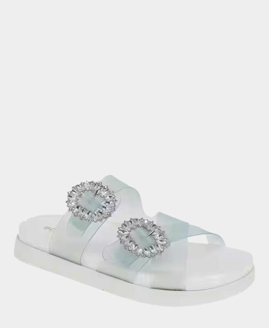 Vinyl Buckle Sandal w/ Crystals view 1