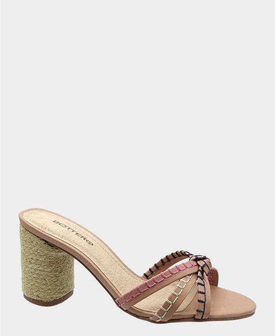 Leather Stitched Heeled Sandal view 1