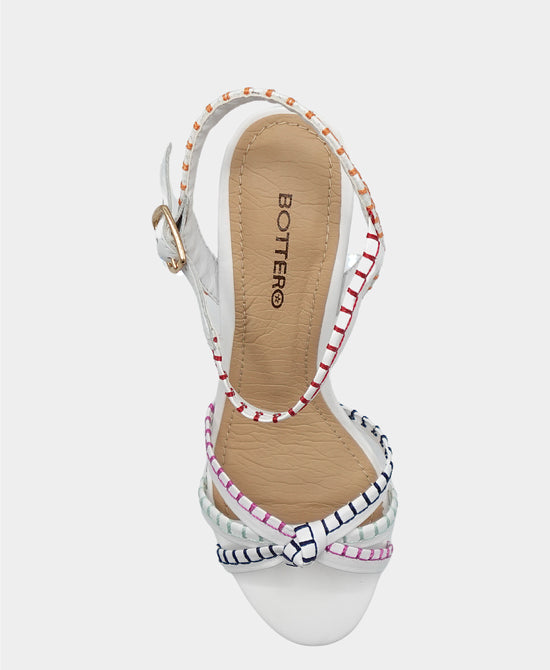 Leather Stitched Heeled Sandal view 2