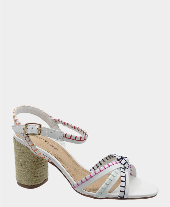 Leather Stitched Heeled Sandal view 1