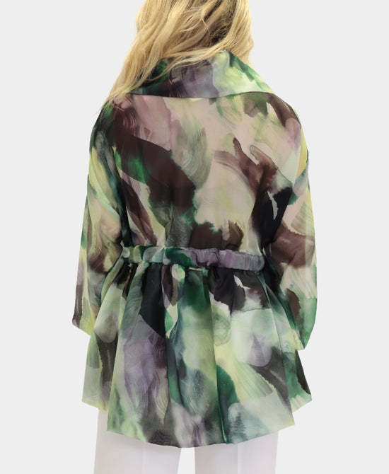 Sheer Print Ruffle Jacket view 2