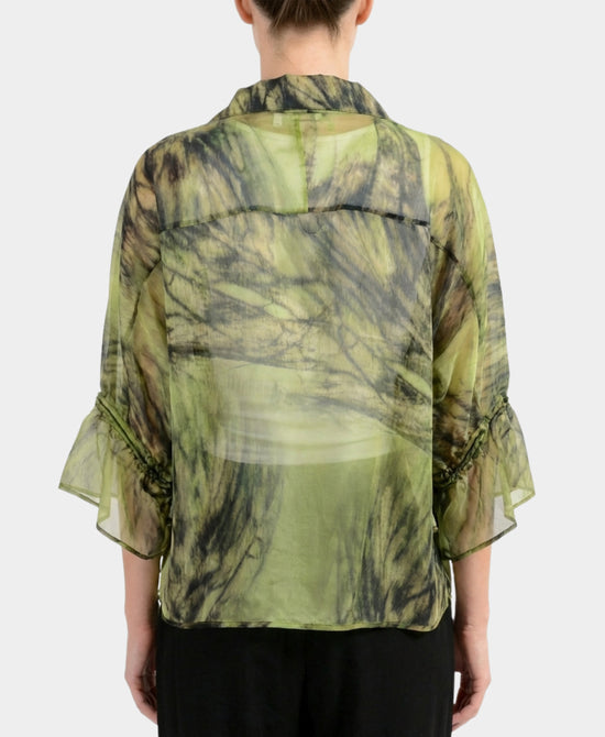 Sheer Print Zip-Up Jacket view 2