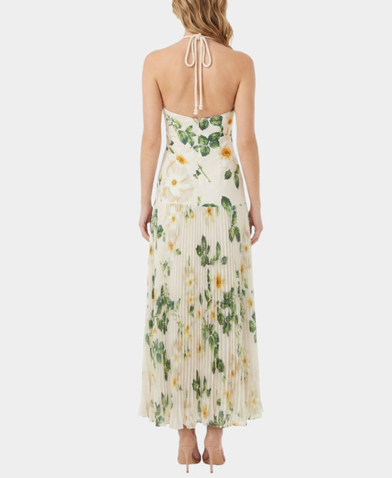 Floral Print Halter Pleated Dress view 2