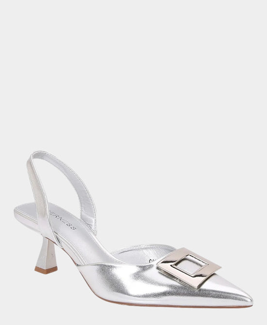 Patent Faux Leather Buckle Slingback view 1