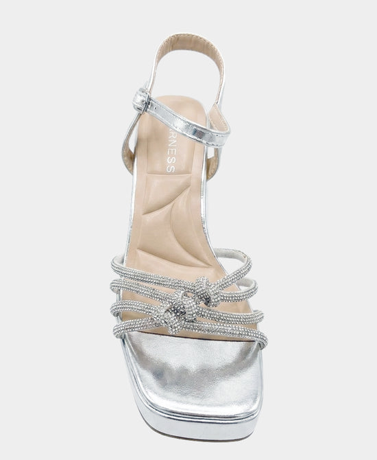 
Crystal Platform Heeled Sandal in SILVER view 2