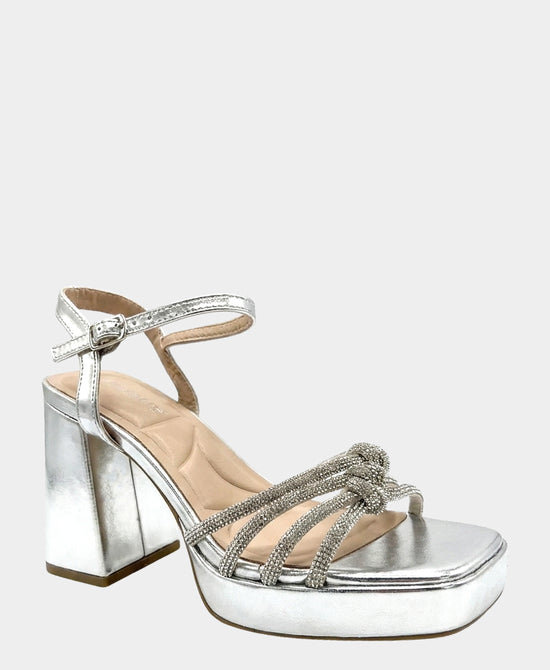 
Crystal Platform Heeled Sandal in SILVER view 1
