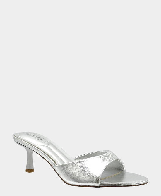 
Mule Heeled Sandal in SILVER view 1