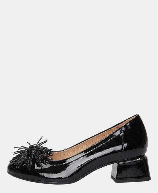 
Patent Leather Pump w/ Crystal Pom in BLACK view 2