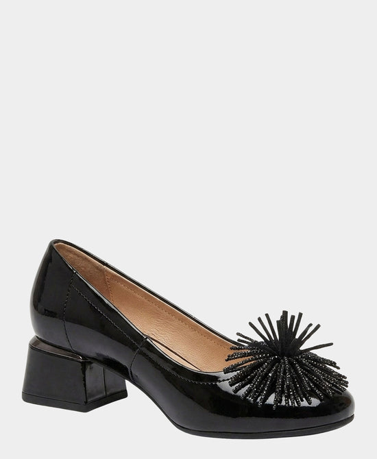 
Patent Leather Pump w/ Crystal Pom in BLACK view 1