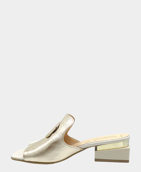 Leather Color Block Heeled Sandal view 2