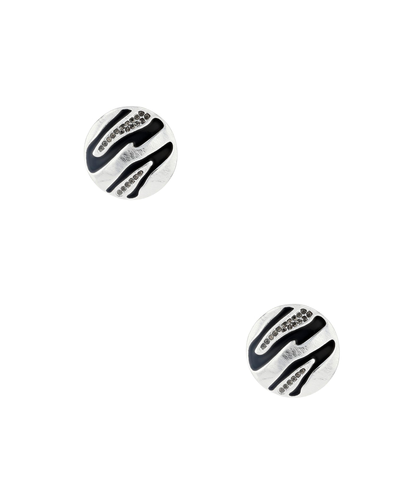Clip On Disk Earrings w/ Rhinestones image 1