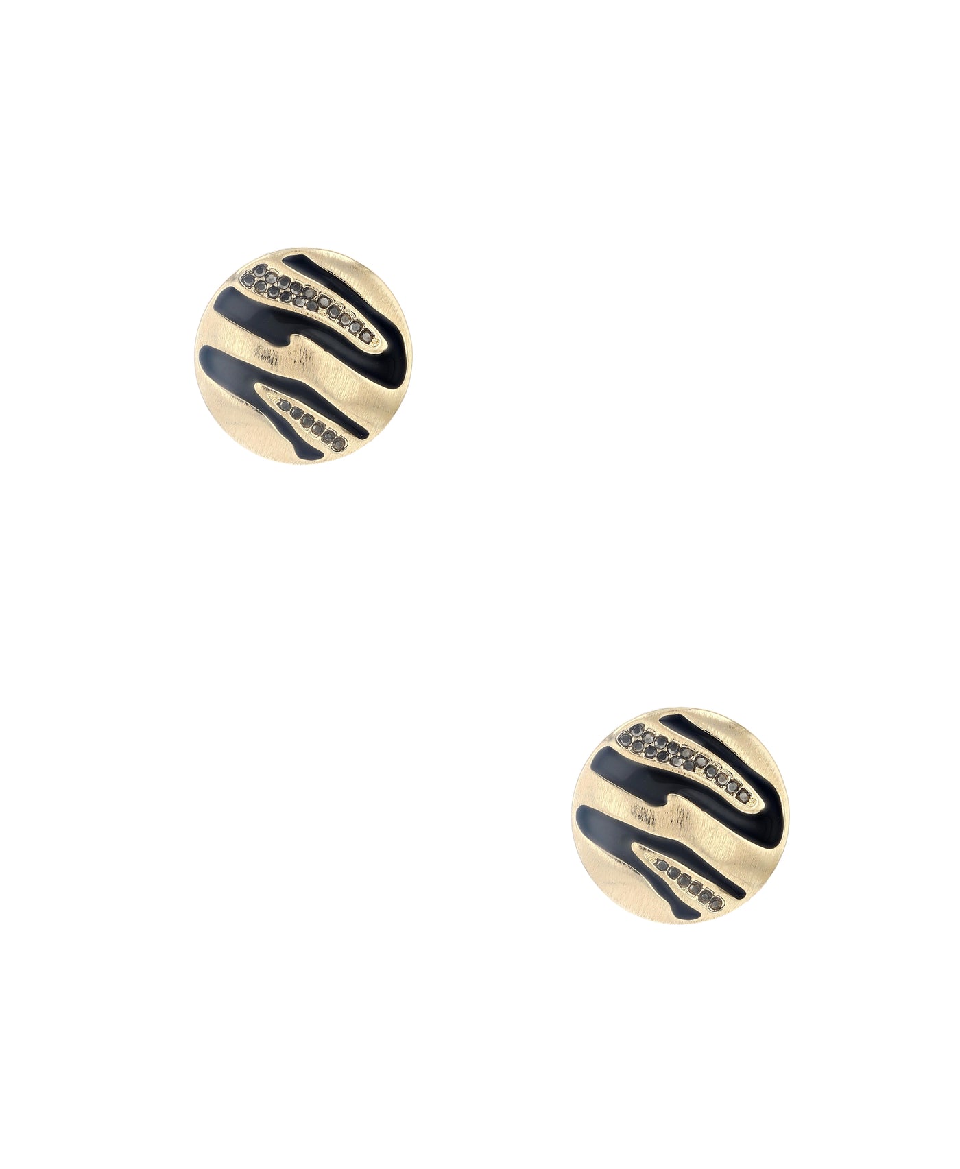 Clip On Disk Earrings w/ Rhinestones image 1