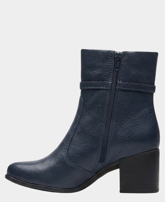 
Leather Bootie w/ Buckle in NAVY view 2