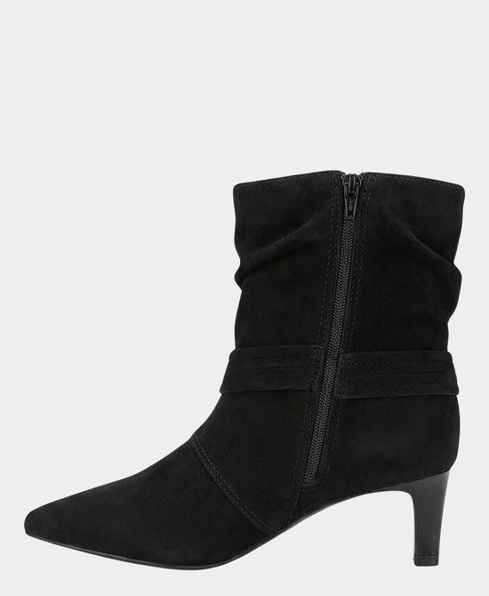 
Suede Scrunch Bootie in BLACK view 2
