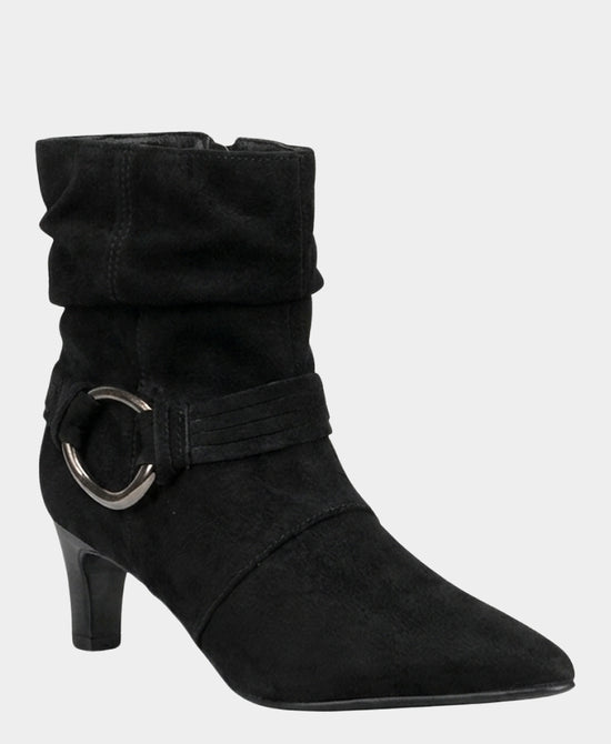 
Suede Scrunch Bootie in BLACK view 1