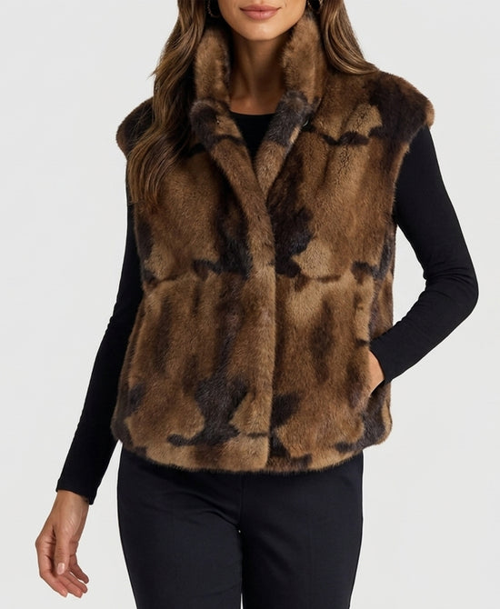 
Faux Fur Vest in BROWN view 1