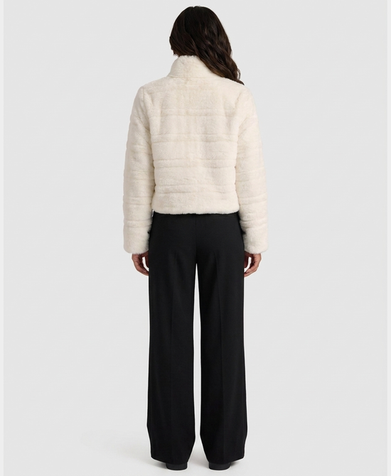 
Faux Fur Jacket in WHITE view 2