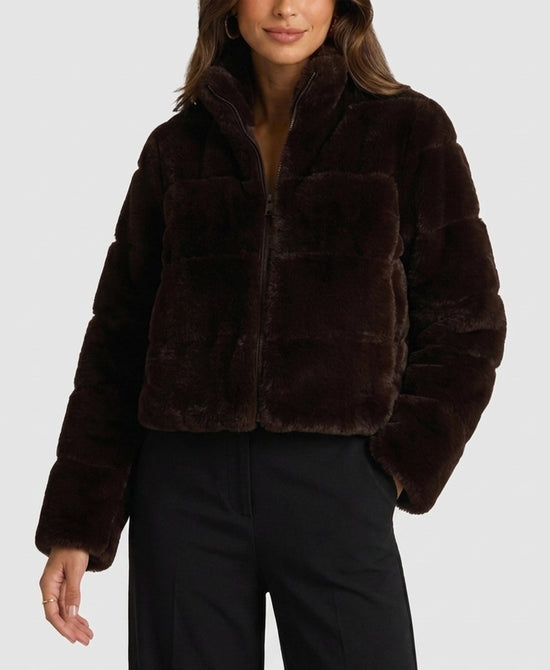 
Faux Fur Jacket in BROWN view 1